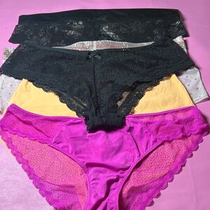 Women’s Lace Bikini Panty Pack - Black & Magenta 5️⃣